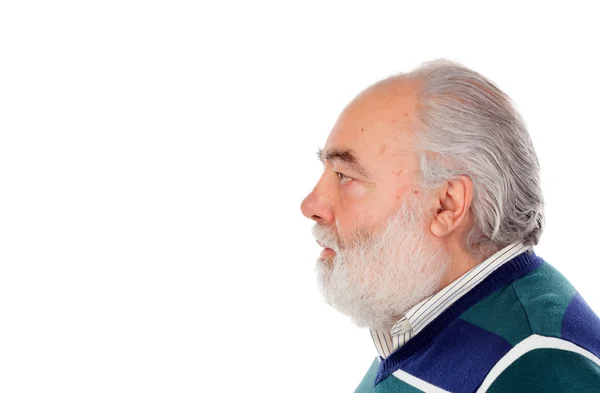 Профиль пожилого человека с бородой — стоковое фото