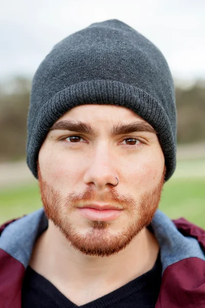 Cool handsome guy with piercing — Stock Photo, Image