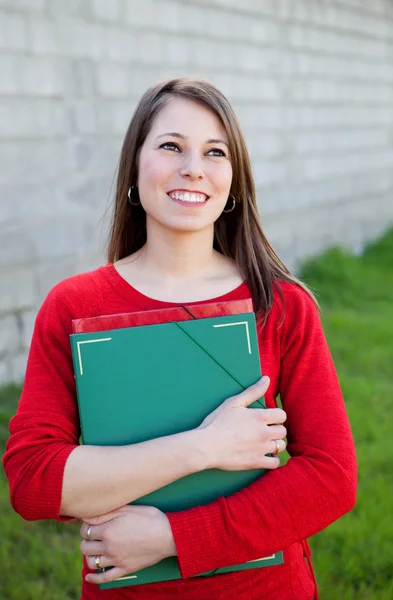 Atractiva chica universitaria cool fuera —  Fotos de Stock