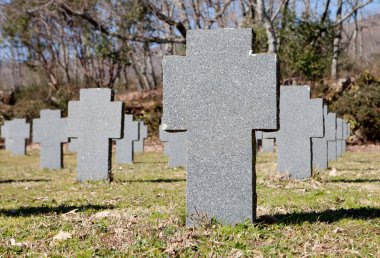 Mezarlık gri haçlar