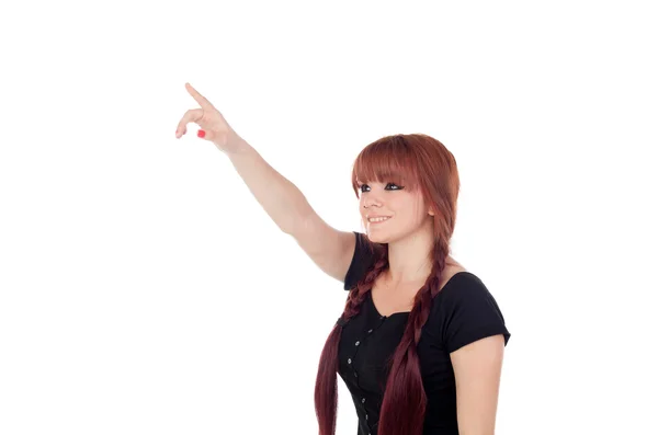 Teenage girl dressed in black with a piercing — Stock Photo, Image