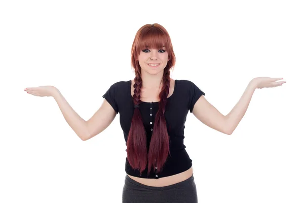 Teenage girl  outstretched arms — Stock Photo, Image