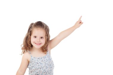 Küçük kız yapma kazanan sembolü