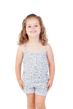 Sevimli küçük kız kameraya poz