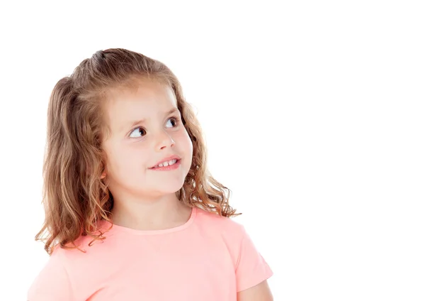 Schattig klein meisje die zich voordeed op camera — Stockfoto