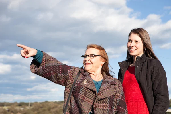 Old mother with adult daughter — Stock Photo, Image