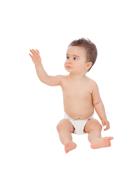 Little baby sitting on the floor — Stock Photo, Image