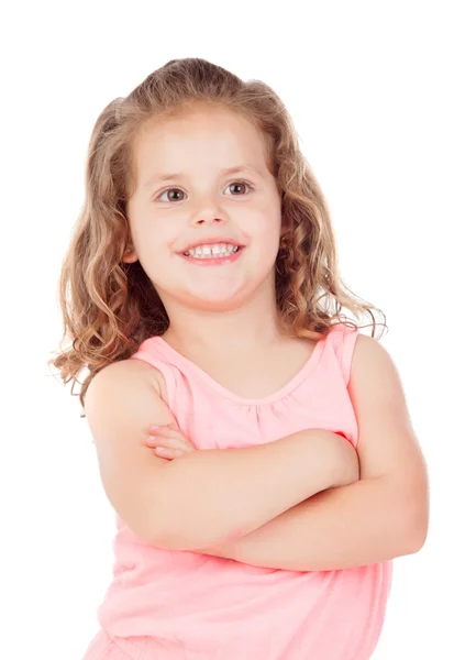 Süßes kleines Mädchen posiert vor der Kamera — Stockfoto