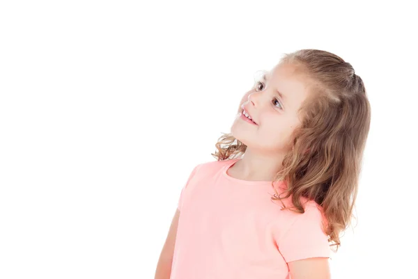 Schattig klein meisje die zich voordeed op camera — Stockfoto