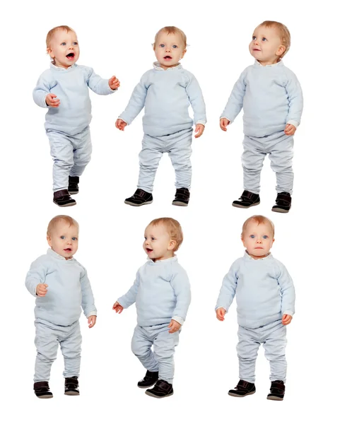 Sequence of little baby isolated — Stock Photo, Image