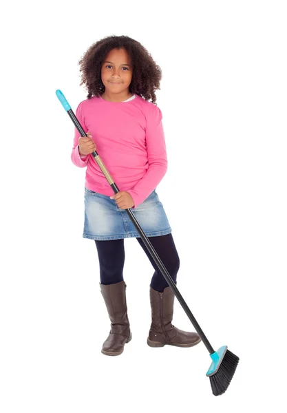 African child with household chores — Stock Photo, Image