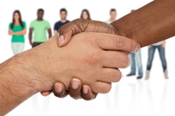 种族之间的握手 — 图库照片