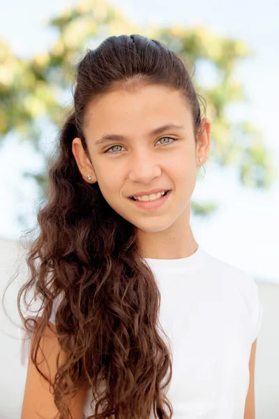 Girl with blue eyes smiling — Stock Photo, Image