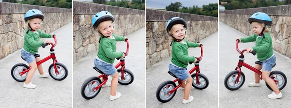 Μικρό παιδί ιππασίας ποδήλατό του — Φωτογραφία Αρχείου