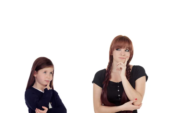 Teenage girl with a little sister — Stock Photo, Image