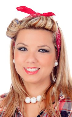 pinup tarzı mavi gözlü kız