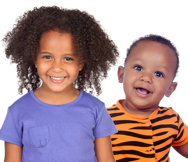 Двое африканских детей улыбаются — стоковое фото