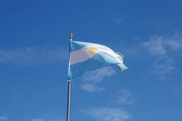 Bandeira da Argentina acenando no mastro — Fotografia de Stock