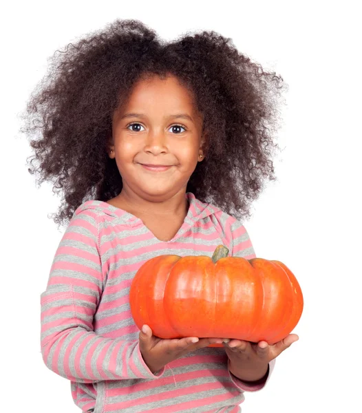 African child with pumpkin — Stock Photo, Image
