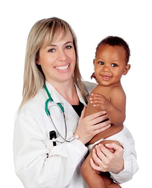 Pediatrician with African baby Stock Picture