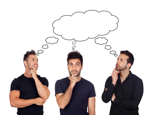 Three pensive men — Stock Photo, Image