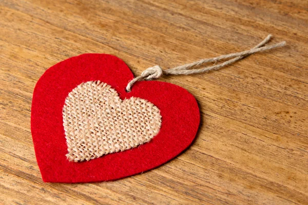 Valentine heart on wooden background — Stock Photo, Image