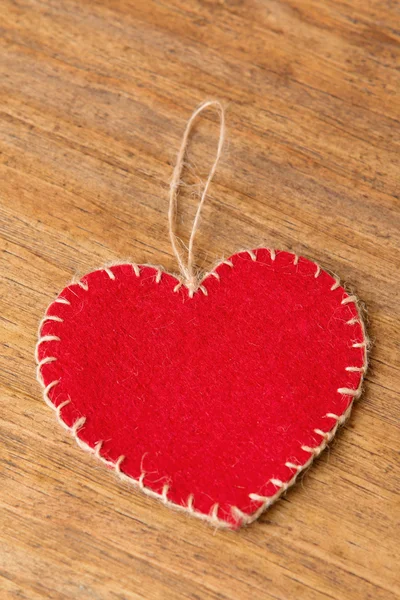 Valentine heart on wooden background — Stock Photo, Image