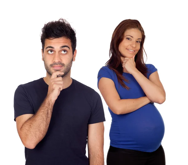 Pensive Parents standing together — Stock Photo, Image