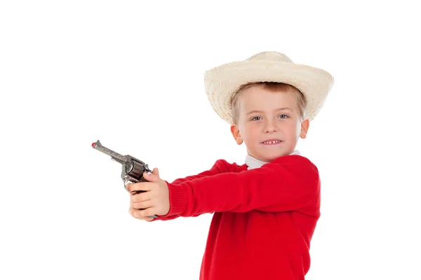 총가지고 노는 작은 소년 — 스톡 사진