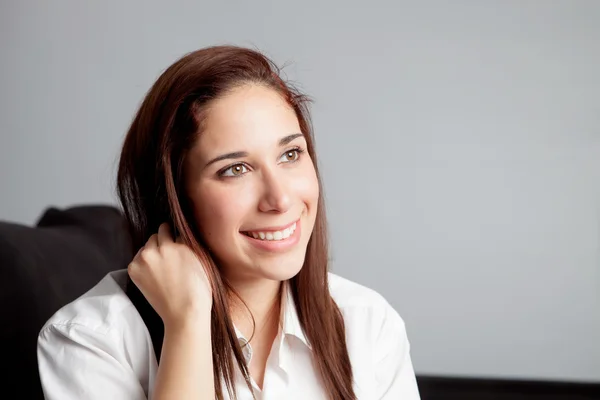 Pensive young girl relaxing at home — Stock Photo, Image