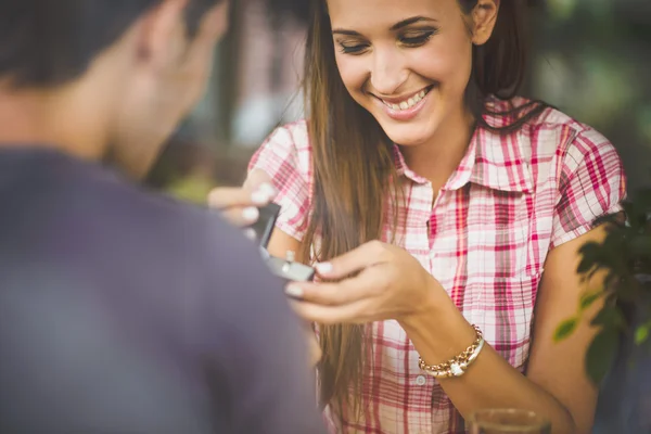 Anello di fidanzamento in caffè — Foto Stock