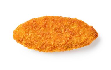 Beyaz arka planda balık kızartması. Yukarıdan manzara.