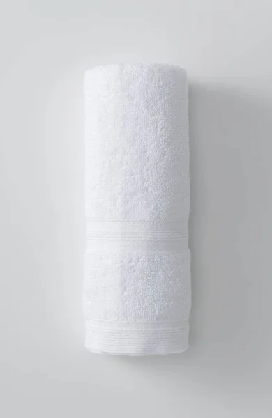 White Towel White Background View — Stock Photo, Image
