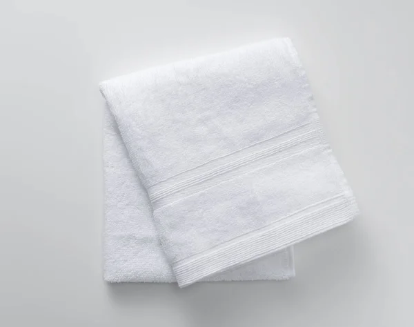 Asciugamano Bianco Sfondo Bianco Vista Dall Alto — Foto Stock