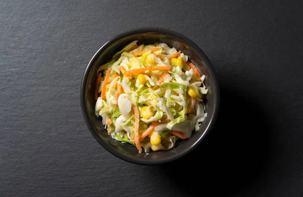 Coleslaw Placed Black Background View — Stock Photo, Image