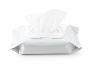 Beyaz arka planda beyaz ıslak mendiller