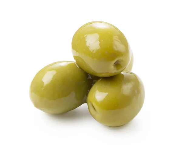 Nær Saltede Oliven Hvit Bakgrunn – stockfoto