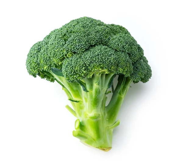 Broccoli Placeras Vit Bakgrund Utsikt Ovanifrån — Stockfoto