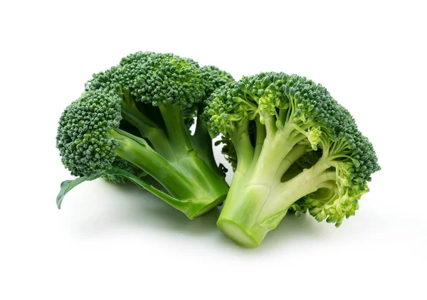 Närbild Skuren Broccoli Placeras Vit Bakgrund — Stockfoto