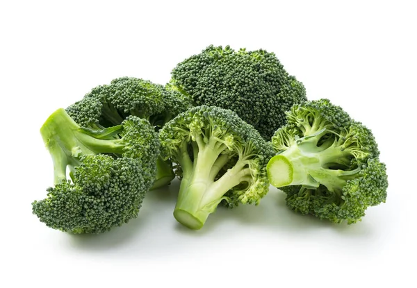 Klipp Broccoli Placeras Vit Bakgrund — Stockfoto