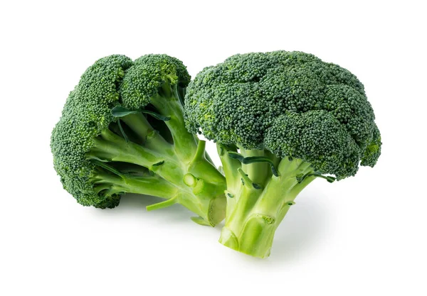 Broccoli Tagliati Disposti Fondo Bianco — Foto Stock
