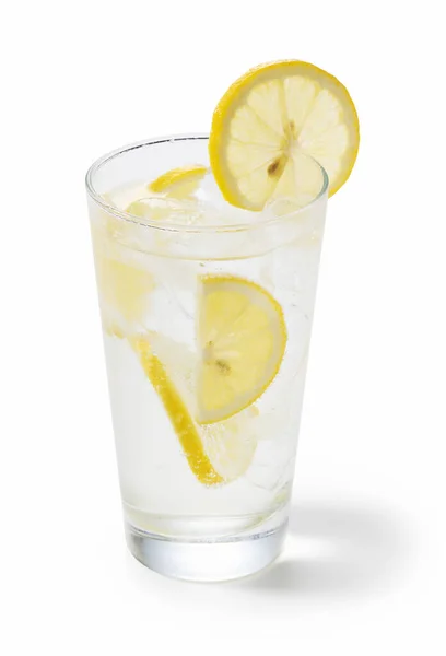 Citron Kyselé Sklenici Bílém Pozadí — Stock fotografie