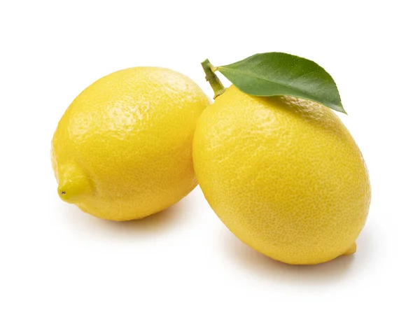 Два Лимони Розміщені Білому Тлі — стокове фото