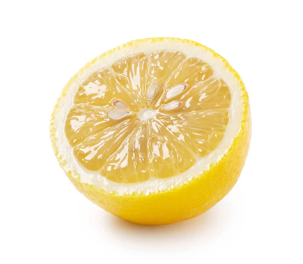 Citroner Skuren Hälften Vit Bakgrund — Stockfoto
