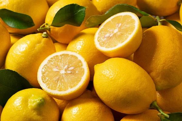 Лимони Розміщені Розрізані Всьому Екрану Фони Лимона Веб Графіка Стокове Зображення