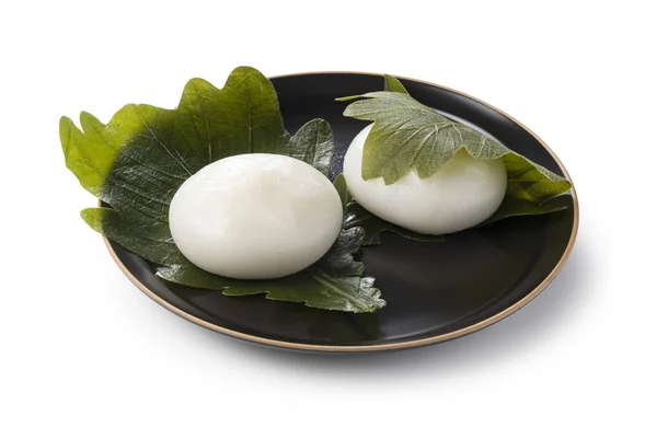 Kashiwa Mochi Rice Cake Placed White Background Kashiwa Mochi Japanese — Stock Photo, Image