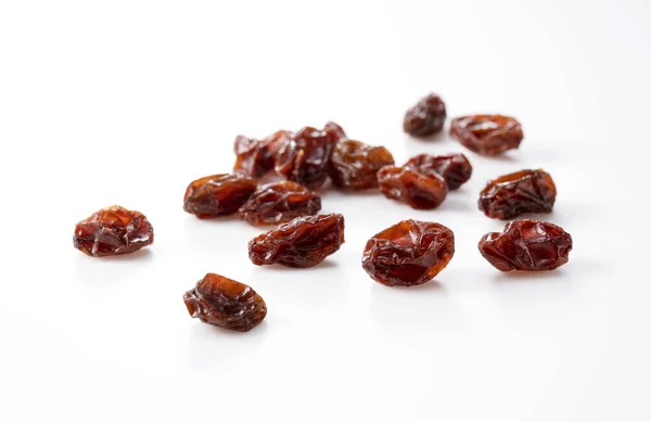 Raisins Placed White Background Shallow Depth Field — Stockfoto