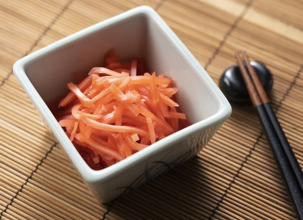 Red Pickled Ginger Placed Japanese Background Image Red Pickled Ginger — 스톡 사진