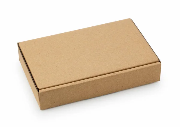白い背景の段ボール箱 郵送用箱 — ストック写真