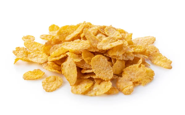 Cornflakes Auf Weißem Hintergrund Fokus Compositio — Stockfoto